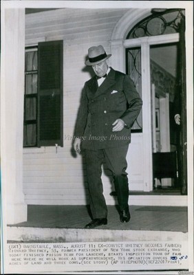 1941 Ex-Convict Richard Whitney Becomes Farmer After Prison Crime Wirephoto 8x10