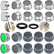 Faucet Aerator Inserts Green 20 Set 2.2 GPM 22mm 24mm With Gaskets