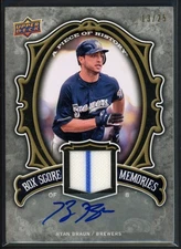 2009 Upper Deck Piece of History Ryan Braun Box Score Memories Auto  /25