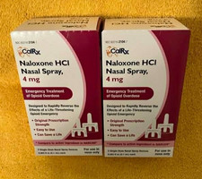 Narcan Naloxone HCI Nasal Spray 4mg Emergency Treatment 2 Single Dose LOT OF 2