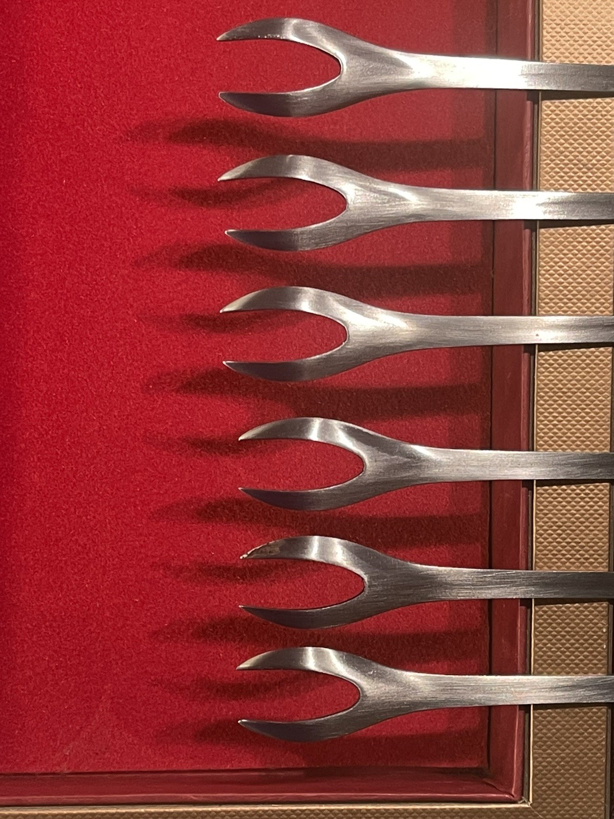 Set Of Six Vintage Fondue Forks Kalmar Designs Italy Original Box Excellent Cond