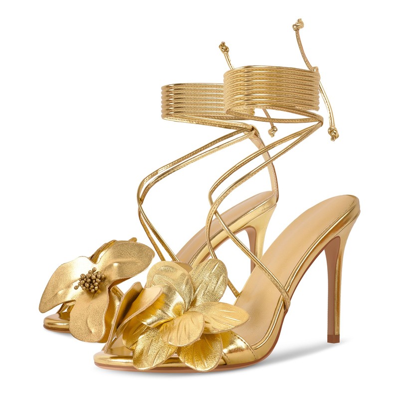 Women's Strappy Stiletto Heels Ankle Wrap Party Sandals US14