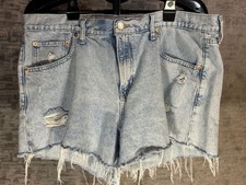 Gap Stride Denim Distressed Raw Hem Shorts