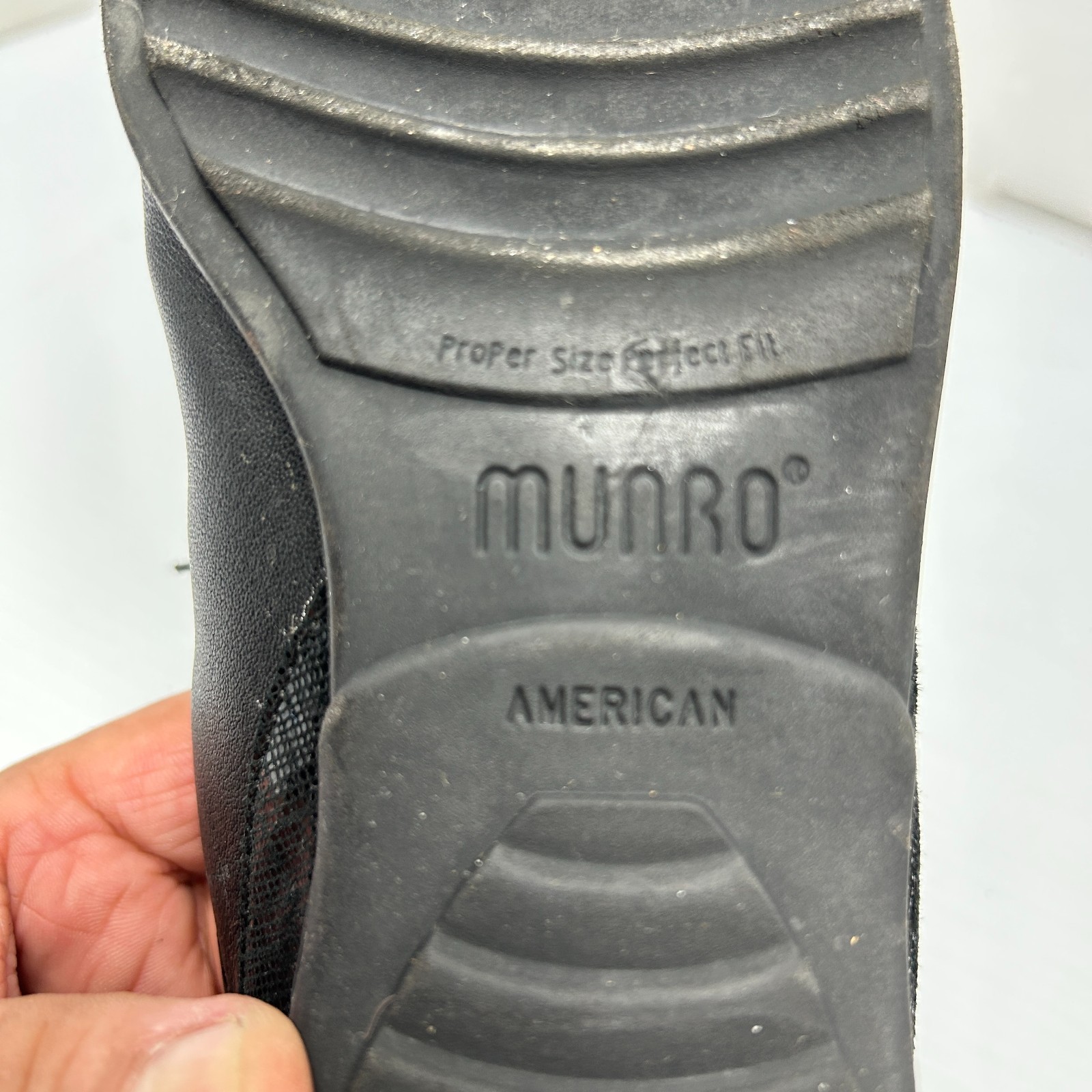 Munro Sydney Shoes Womens 10 Casual Black Leather Crosshatch Lace Up Sneakers