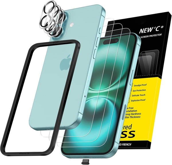 New'c 3X Panzer Schutz Glas Iphone 16 6,1 Zoll Kamera Schutz Glas Folie Handy-image