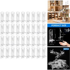 36 Pcs Plastic Locking Shelf Pins 7.9mm Support Pegs for 3/4" Cabinet Bookshelf