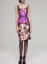  1250 Oscar De La Renta Floral Silk Blend Dress