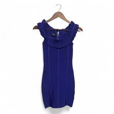 Vintage BeBe Women’s Dress Bandage Mini Cobalt Blue X-S Sleeveless Bodycon Y2K