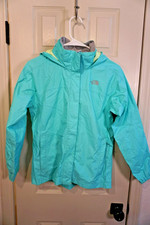 The North Face Resolve 2 Weatherproof Rain Jacket in Mint Green Girl's Large