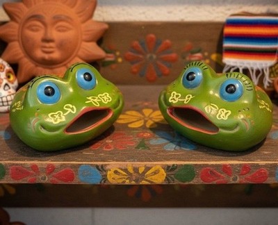 Vintage Naughty Ceramic Frog Figurines Male Female Set Anatomically Correct