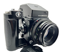  Almost MINT Zenza Bronica ETR S ETRS Body  AE II Finder  MC 75mm f2.8 Lens
