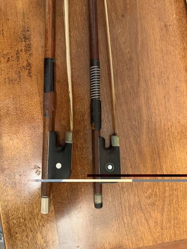 Lot of 2 Antique Octagonal Violin Bows 4/4 German Workshop Project 60g