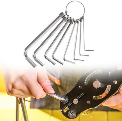 8 Size  - Bike Repair Tool Furniture Tool - 8 in 1 L-Shape Wrench - 1.5Mm,2Mm,2.