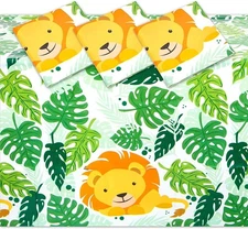 Blue Panda Lion Party Decorations Tablecloths - 54" x 108", x Green 