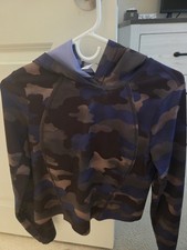 Athleta Hoodie Womens Xs Purple Brown Camouflage Pullover