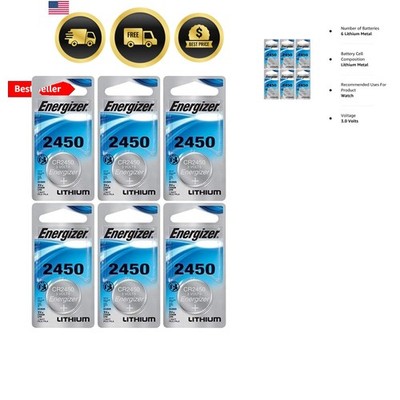 CR2450 Lithium Battery, 3v , Qty 6