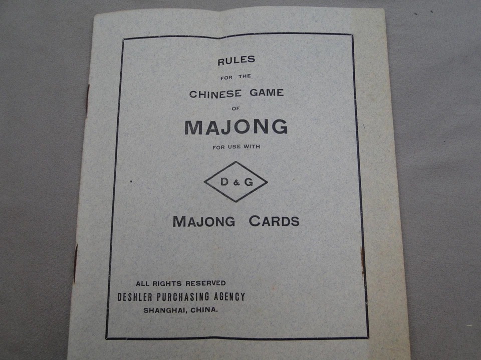 Antique 1923 Mahjong Card Game Complete Set Mah Jong Dice Bone Counters - Image 4 of 4