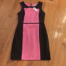 Banana Republic Pink Black Colorblock Crepe Sheath Dress Sleeveless Size 4