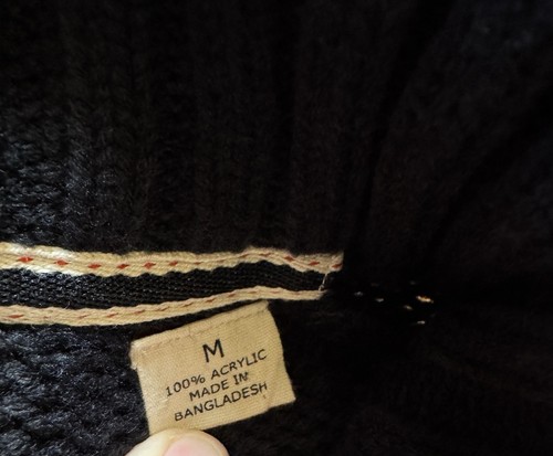 Original Weatherproof Vintage Sweater Men's Medium Navy Cable Knit Acrylic Snaps - Picture 7 of 11