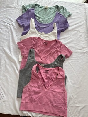 Ribbed Basics Bundle Y2K Soft Girl Tank & Baby Tees Size M