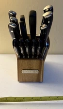 Sabatier 15 Pc Forged Triple Rivet Knife Block Set High-Carbon Stainless Steel