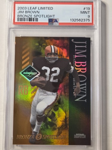 2003 Leaf Limited Bronze Spotlight #19 Jim Brown PSA 9, 019/150 Cleveland Browns