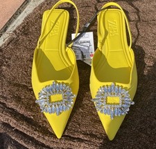 zara FLAT MULES WITH RHINESTONES