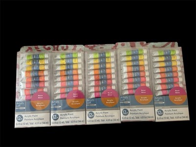 5- NEON Sets-Artist's Loft Acrylic Paint Tube 12 Assorted Colors Set (60 Tubes )