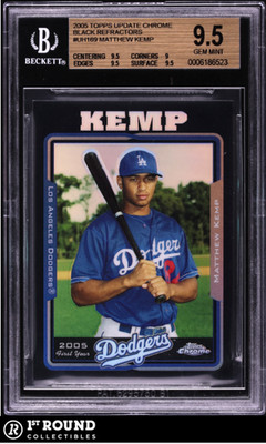 Matt Kemp RC BGS 9.5 2005 Topps Update Chrome Black Refractor Rookie /250 #UH169