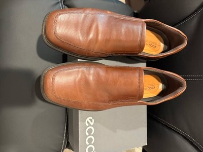 ECCO Helsinki 2 Mens Brown Leather Slip On Loafers Square Toe Dress Shoes 45