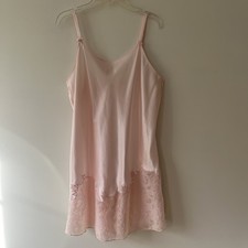 Oscar de la Renta Satin Nighty Light Pink Medium Velvet Babydoll Coquette Girly
