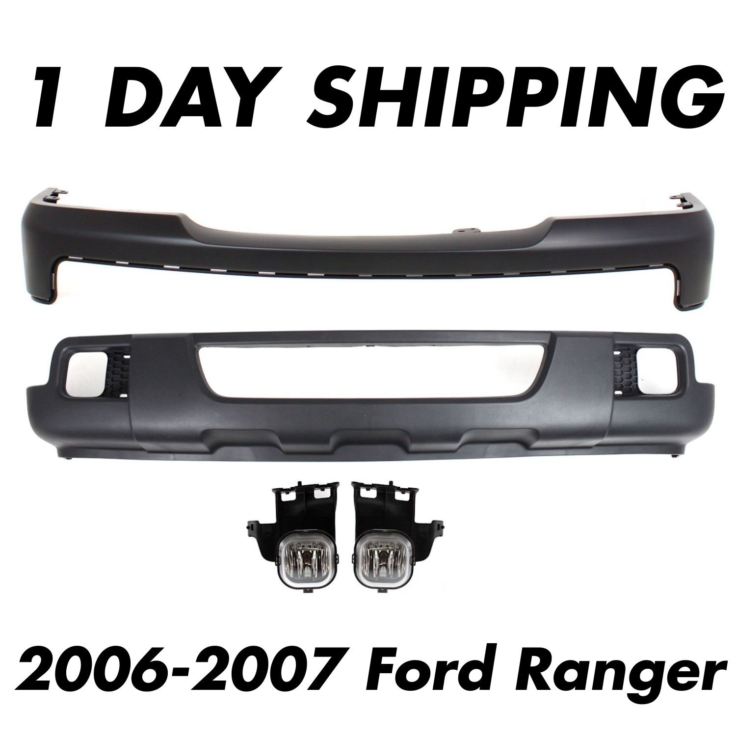 Front Bumper Cover with Valance and Fog Lights Kit For 2006-2007 Ford Ranger
