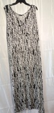 APT. 9 Black White Animal Print Maxi Dress Sleeveless Scoop Neck Plus Size 1X