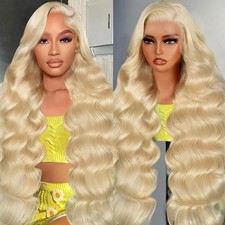 30 Inch 613 Lace Front Wig Human Hair 200 Density Body Wave Pre Plucked