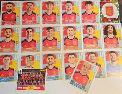 Panini FIFA World Cup 2026 Team Set Spain Spanien Alle 20 Sticker Full ESP