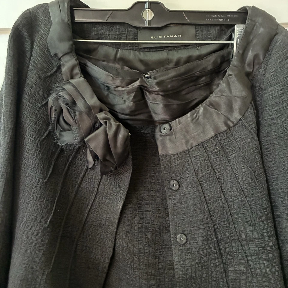 Elie Tahari 2 изделия костюм, куртка и юбка, черный, шерстяная смесь, размер 10 - Изображение 3 из 4