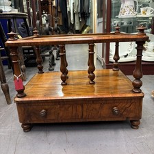 Antique Victorian Walnut Canterbury Magazine / Sheet Music Rack 