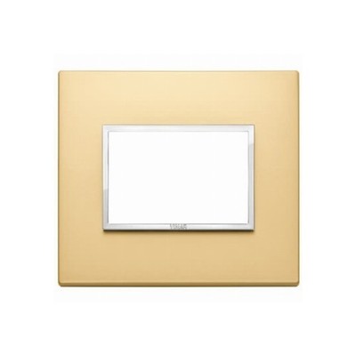 Vimar Eikon EVO 21653.10 3-Module Satin Gold Plate