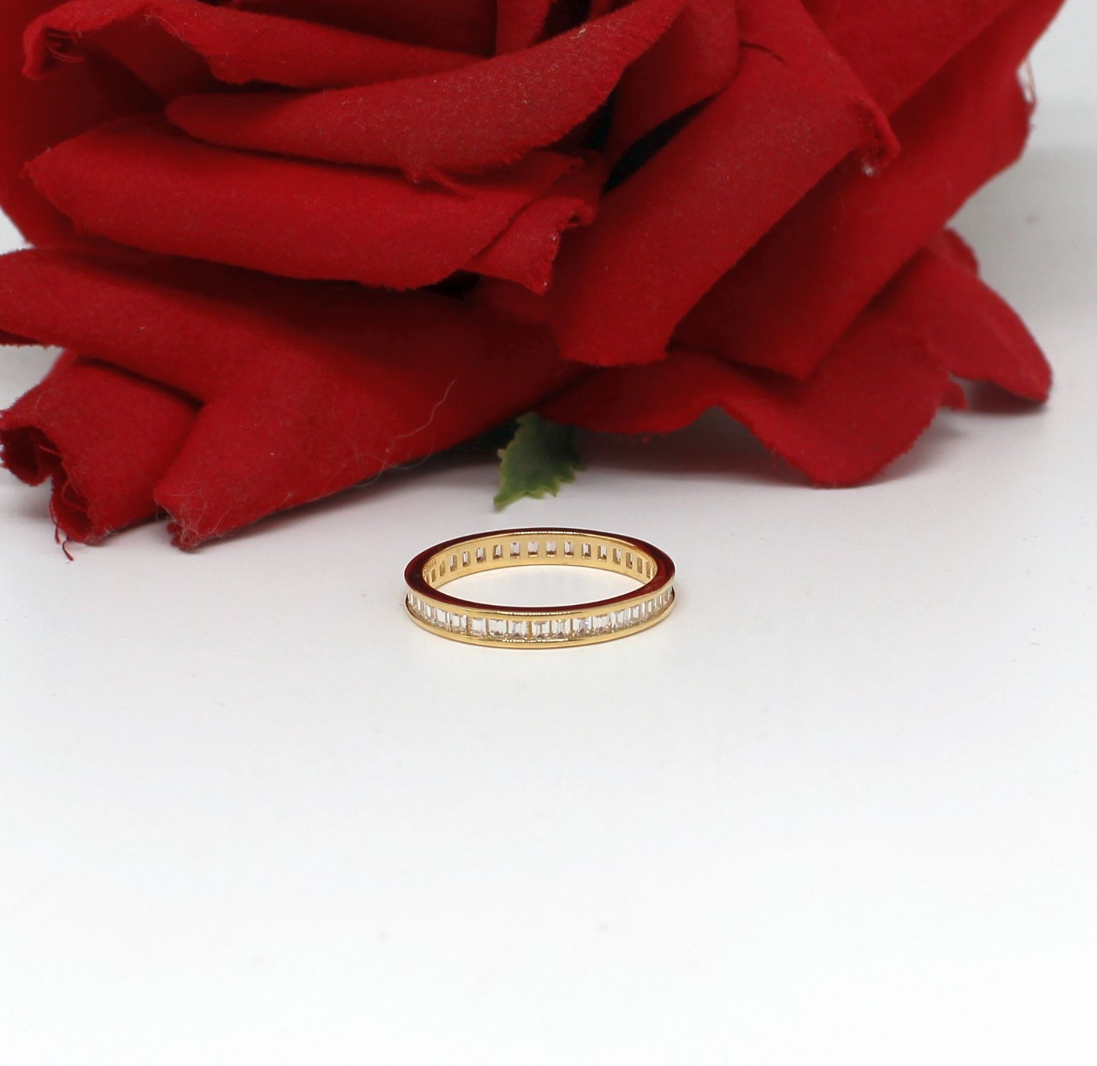 Sterling Silver JTV NWOT  CZ Eternity   Band Ring Size 9 2.02g  CAT RESCUE