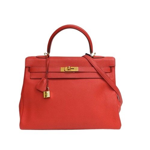 HERMES Kelly 35cm Rouge Tomate(S5) Togo Leather 2016 Shoulder Bag