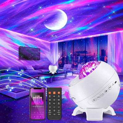 Northern Lights Projector,300+Lighting Modes Galaxy Projector for Bedroom,15 Whi