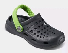Joybees Toddler Harper Slip-On Clogs Charcoal/Lime -NWT-Size 10/11