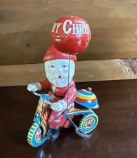 Early (c. 1949) SANTA CLAUS CYCLE Windup Tin ...