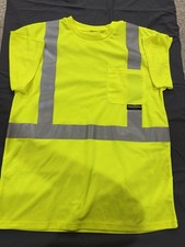 Hi-Vis High Visibility Reflective Class2 Work Safety Pocket Large Yellow T-Shirt