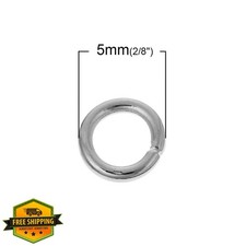 HDSupplies 1000 Jump Rings 5mm Bright Silver 18 Gauge