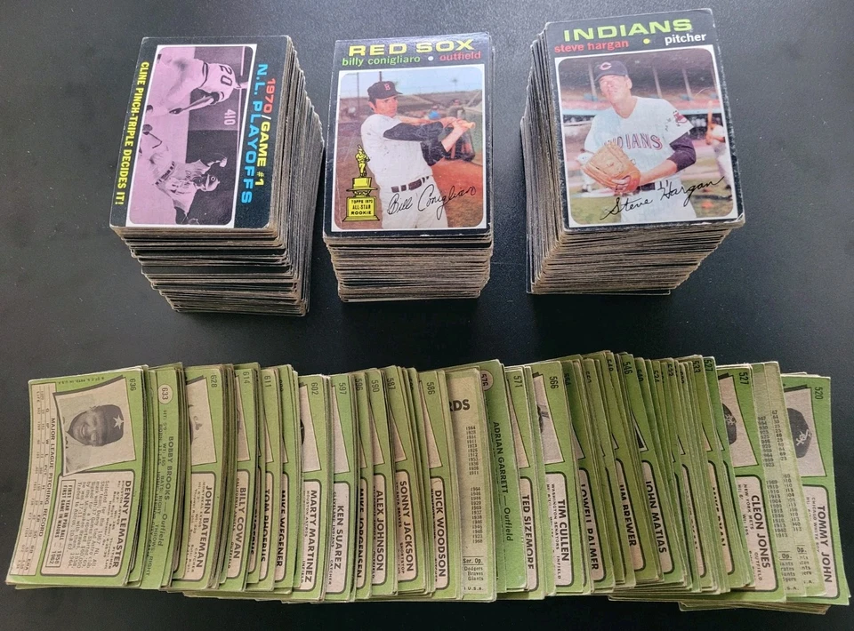 Lote de constructores de conjuntos de béisbol Topps 1971 - 100 tarjetas vintage diferentes Foto 2 de 4