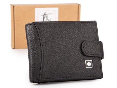 Herren Geldbörse schwarz RFID Schutz Leder klein Druckknopf WILD Things Only