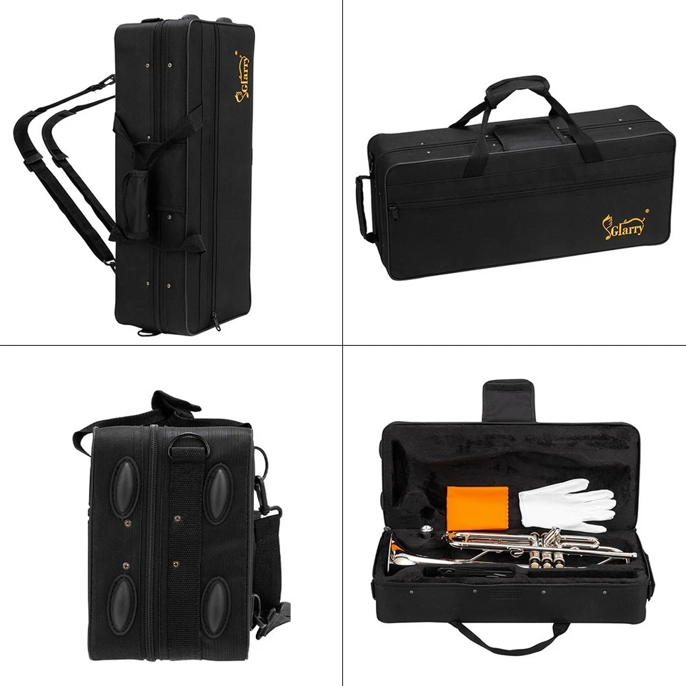 🎵Back 2🎵Escuela🎵¡Especial!🎵Trompeta sin marca con estuche/bolsa/paquete + correa + tela! Foto 3 de 4