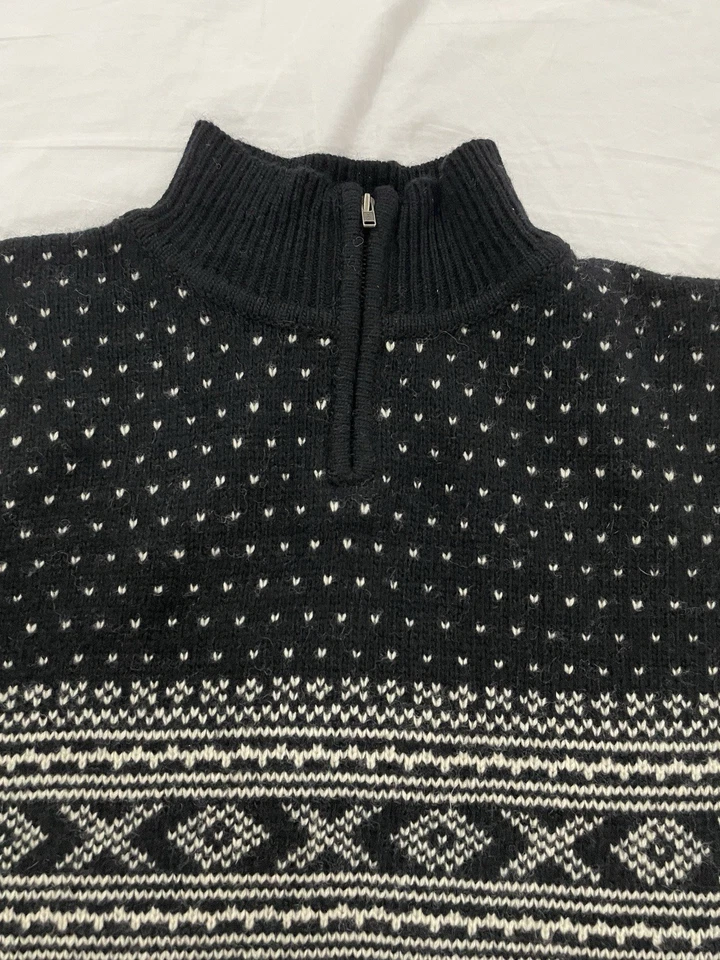 Suéter Limited America 1/4 Cremallera Blanco y Negro Lunares Talla M De Colección Nuevo Con Etiquetas Foto 3 de 4