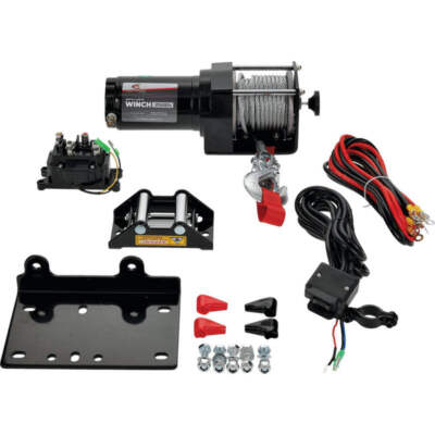 12V Seilwinde 3500lb/1550kg, ATV/UTV, Stahlseil, 2 Bolzen, Pfeilspitze 431-01022